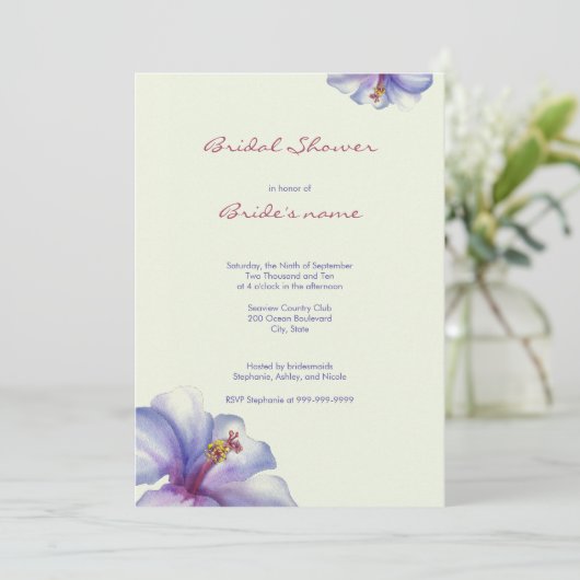 Invitations de Fête de la mariée d'aquarelle (Debout devant)