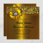 Invitations de Fête de la mariée d'arc d'or de (Devant / Derrière)