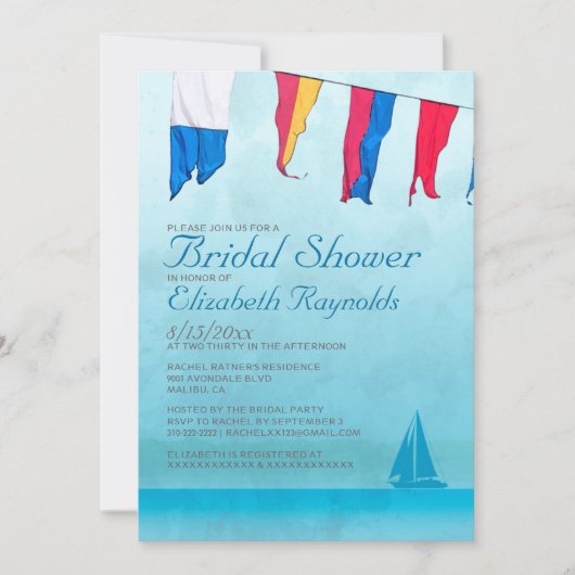 Invitations de Fête de la mariée de bateaux (Devant)