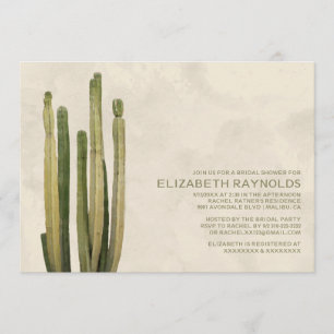 Invitations de Fête de la mariée de cactus de pays