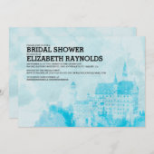 Invitations de Fête de la mariée de château de (Devant / Derrière)