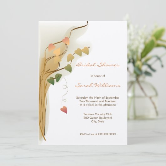 Invitations de Fête de la mariée de chute (Debout devant)