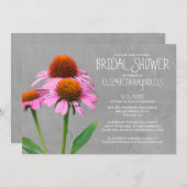 Invitations de Fête de la mariée de Coneflower (Devant / Derrière)