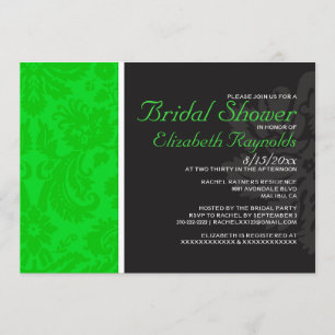 Invitations de Fête de la mariée de damassé de