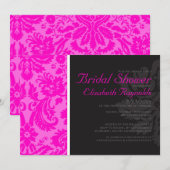 Invitations de Fête de la mariée de damassé de (Devant / Derrière)