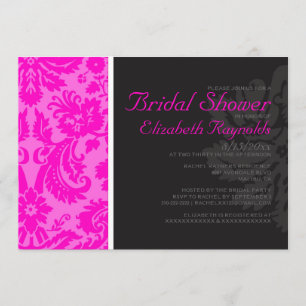 Invitations de Fête de la mariée de damassé de