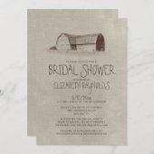 Invitations de Fête de la mariée de ferme (Devant / Derrière)