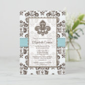 Invitations de Fête de la mariée de Fleur de Lis (Debout devant)