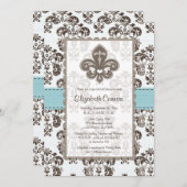 Invitations de Fête de la mariée de Fleur de Lis (Devant / Derrière)