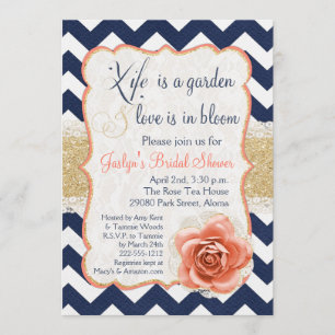 Invitations de Fête de la mariée de jardin de