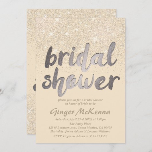 Invitations de Fête de la mariée de parties (Devant / Derrière)