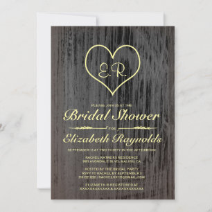 Invitations de Fête de la mariée de pays de noir