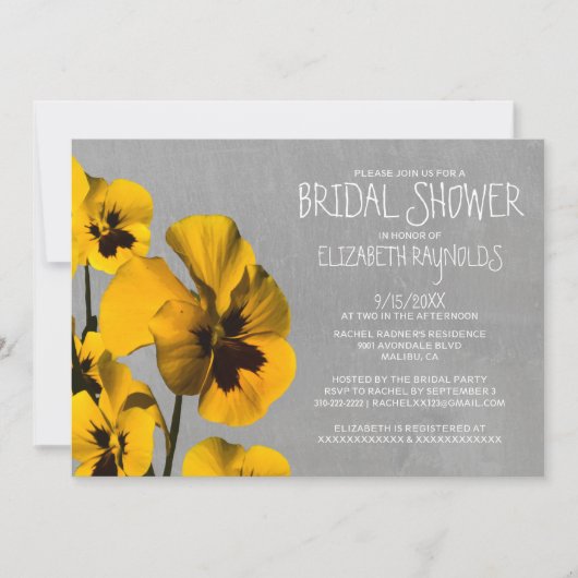 Invitations de Fête de la mariée de pensée (Devant)