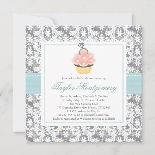 Invitations de Fête de la mariée de petit gâteau (Devant)