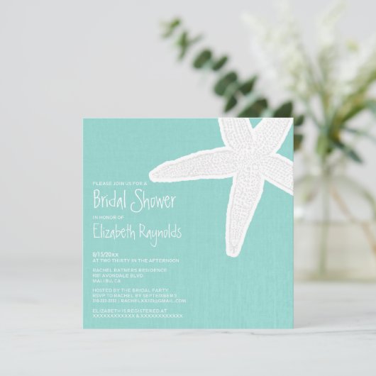 Invitations de Fête de la mariée de plage (Debout devant)