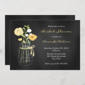 Invitations de Fête de la mariée de pot de maçon (Devant / Derrière)