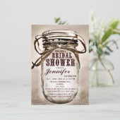 Invitations de Fête de la mariée de pot de maçon (Debout devant)