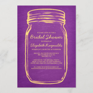 Invitations de Fête de la mariée de pot de maçon