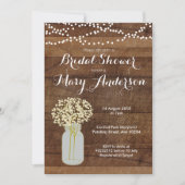 Invitations de Fête de la mariée de pot de maçon (Devant)