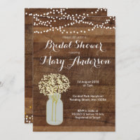Invitations de Fête de la mariée de pot de maçon