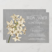 Invitations de Fête de la mariée de Stephanotis (Devant / Derrière)