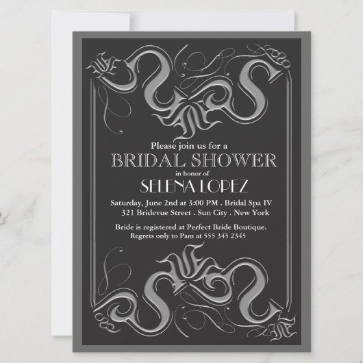 Invitations de Fête de la mariée de tableau (Devant)