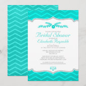 Invitations de Fête de la mariée de zigzag de (Devant / Derrière)