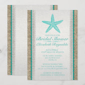 Invitations de Fête de la mariée d'étoiles de mer (Devant / Derrière)