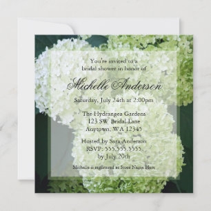 Invitations de Fête de la mariée d'hortensias