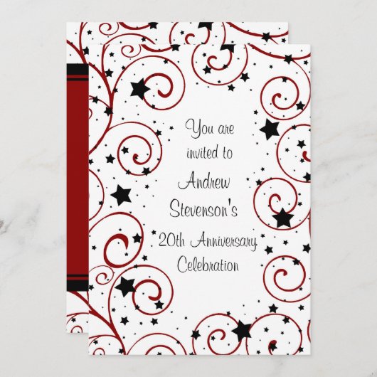 Invitations de fête de l'anniversaire de l'employé (Devant / Derrière)