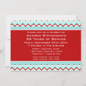 Invitations de fête de l'anniversaire de l'employé (Dos)