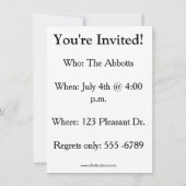 Invitations de fête de l'Humour (Dos)