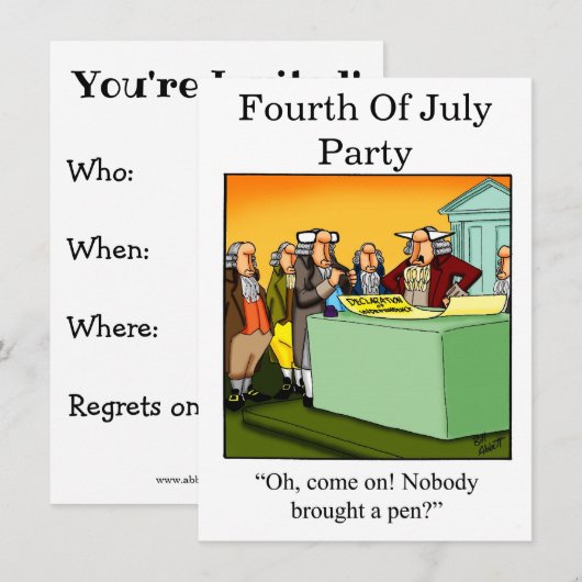 Invitations de fête de l'Humour (Devant / Derrière)