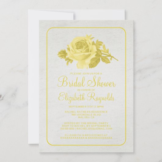 Invitations de Fête de l'mariée à fleurs et à fleu (Devant)