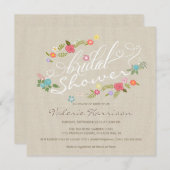 Invitations de Fête de l'mariée de  de fleurs de l (Devant / Derrière)