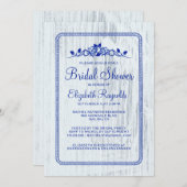 Invitations de Fête de l'mariée de la marine Blue  (Devant / Derrière)