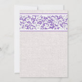 Invitations de Fête de l'mariée de toile de Burlap (Dos)