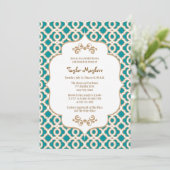 Invitations de Fête de l'mariée marocain Turquoise (Debout devant)