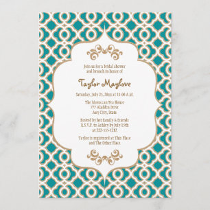 Invitations de Fête de l'mariée marocain Turquoise
