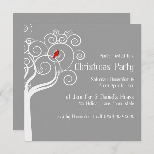 Invitations de fête de Noël (Devant / Derrière)