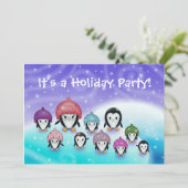 Invitations de fête de Noël de Pingouin (Debout devant)