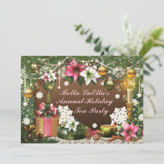 Invitations de fête de Noël de vacances (Debout devant)