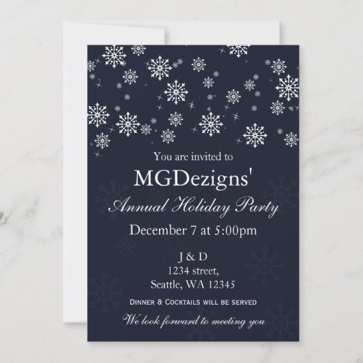 invitations de fête de Noël festive Corporate neig (Devant)