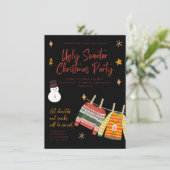 Invitations de fête de Noël moche (Debout devant)