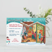 Invitations de fête de Noël moderne du milieu du s (Debout devant)