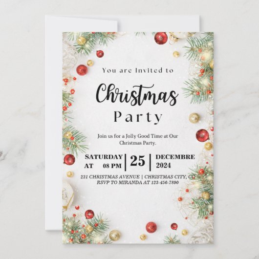 Invitations de fête de Noël personnalisées (Devant)
