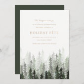 Invitations de fête de Pine Forest (Devant / Derrière)