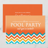 Invitations de fête de piscine Chevron moderne (Devant / Derrière)