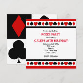 Invitations de fête de poker de casino de suites d (Devant / Derrière)