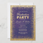 Invitations de fête de remise des diplômes d'or et (Devant)